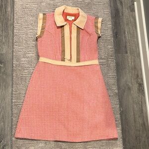 Anthropologie Pink and Tan Kids Dress size 2